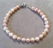 BRACELET PERLES BAROQUES EAU DOUCE 07/08mm ROSE