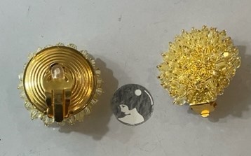 BOUCLES CLIPS PLAQUE OR RESILLE CRISTAL SW MIMOSA