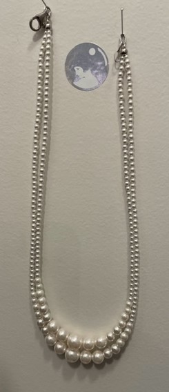 COLLIER 2 RANGS en DEGRADE CHUTE de 10 à 03mm PERLES de BOHEME de QUALITE STH. FERMOIR ARGENT 925°%