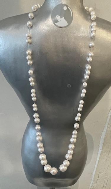 COLLIER 65cm FIL de PERLES de BOHEME STH dégradé de14 à 06mm Sans Fermoir