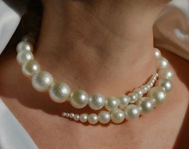 COLLIER SERPENTIN TOUR de COU en CHUTE PERLES de BOHEME de QUALITE STH DEGRADE de 12mm à 03mm