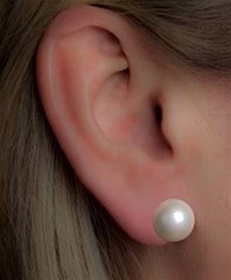 CLIPS ARGENT PERLES IRISEES BOULES 12mm BLANC 