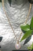 COLLIER 50cm CHAINE FIGARO PLAQUE OR+PERLE EAU DOUCE PASTILLE N°4