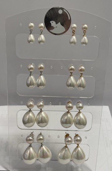 PUCES ARGENT DORE PERLES d'EAU DOUCE BOUTONS 08mm + POIRES 14X18mm PPL