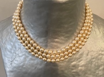 COLLIER SAUTOIR 120cm PERLES de BOHEME de qualité STH 06m.Enfilage avec des noeuds. Fermoir ARGENT 925°%