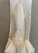 COLLIER PERLES BOHEME CREME 05.06.08mm _80cm 2 RANGS SSF 