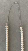 COLLIER 62cm CHAINE ARGENT et PERLES EAU DOUCE 08mm Enfilage simple. Sans fermoir