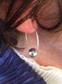 CREOLES ARGENT DIAMANTE 925°/°° N°17+PERLES de BOHEME 08mm GRIS