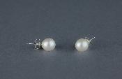 PUCES ARGENT 925°% PERLES de BOHEME de qualité STH LES 08mm BLANC BO/1008