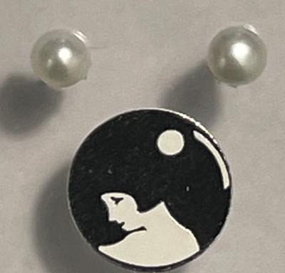 PUCES ARGENT BOUTONS 3/4 de 05mm PERLES EAU DOUCE BLANC