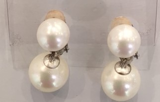 CLIPS ARGENT PERLES IRISEES BOUTONS 08m+BOULES 12mm 