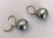 DORMEUSES CATALANES ARGENT PERLES IRISEES BOULES BAROQUES 10mm GRIS