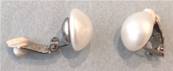 CLIPS ARGENT PERLES IRISEES BOUTONS 12mm BLANC CREME