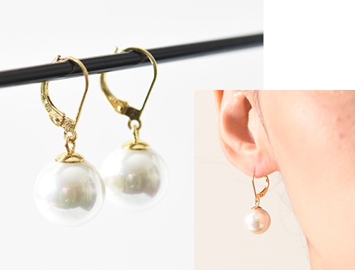 Boucles D'oreilles Dormeuses Années 1950 - Argent 800, Perle Mabé 2 Cm, Occasion