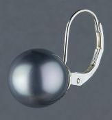 DORMEUSES CATALANES ARGENT PERLES IRISEES BOULES 10mm GRIS