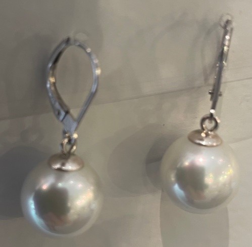 DORMEUSES TOKYO ARGENT 925%  PERLES de BOHEME de qualit STH BOULES 12mm