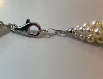 COLLIER 3 RANGS 45.49.52cm PERLES BOHEME SW CREME 08mm FERMOIR MOUSQUETON A