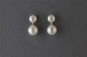 PUCES ARGENT 925°% + PERLES EAU DOUCE NAT BOUTONS 08mm + BOULES PERLES de BOHEME de qualité STH 10mm BLANC BO/1028+10