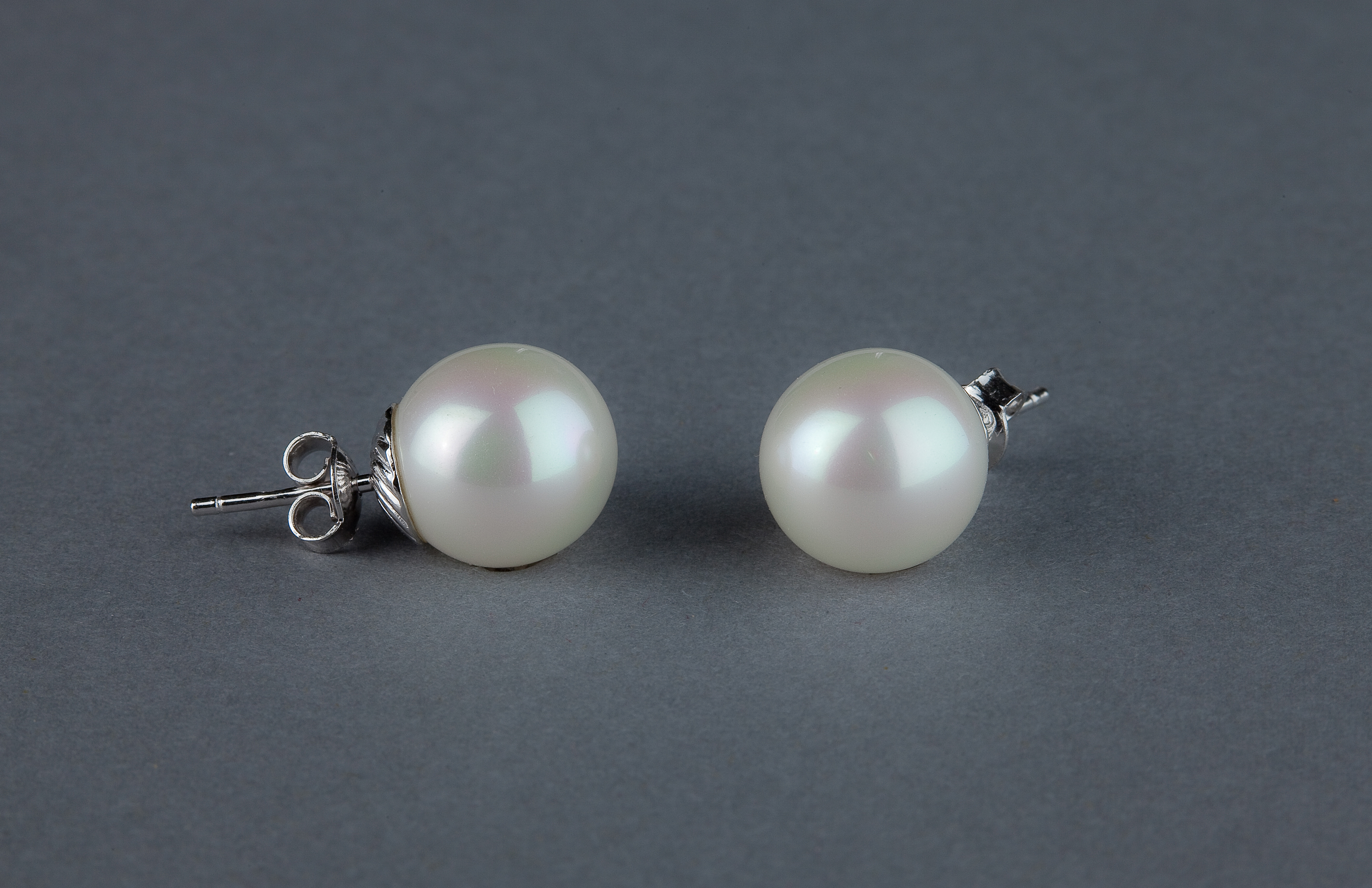 PUCES ARGENT 925°% PERLES de BOHEME de qualité STH BOULES 12mm BLANC BO/1012