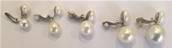 CLIPS ARGENT BOUTONS 12mm+BOULES 16mm PERLES IRISEES