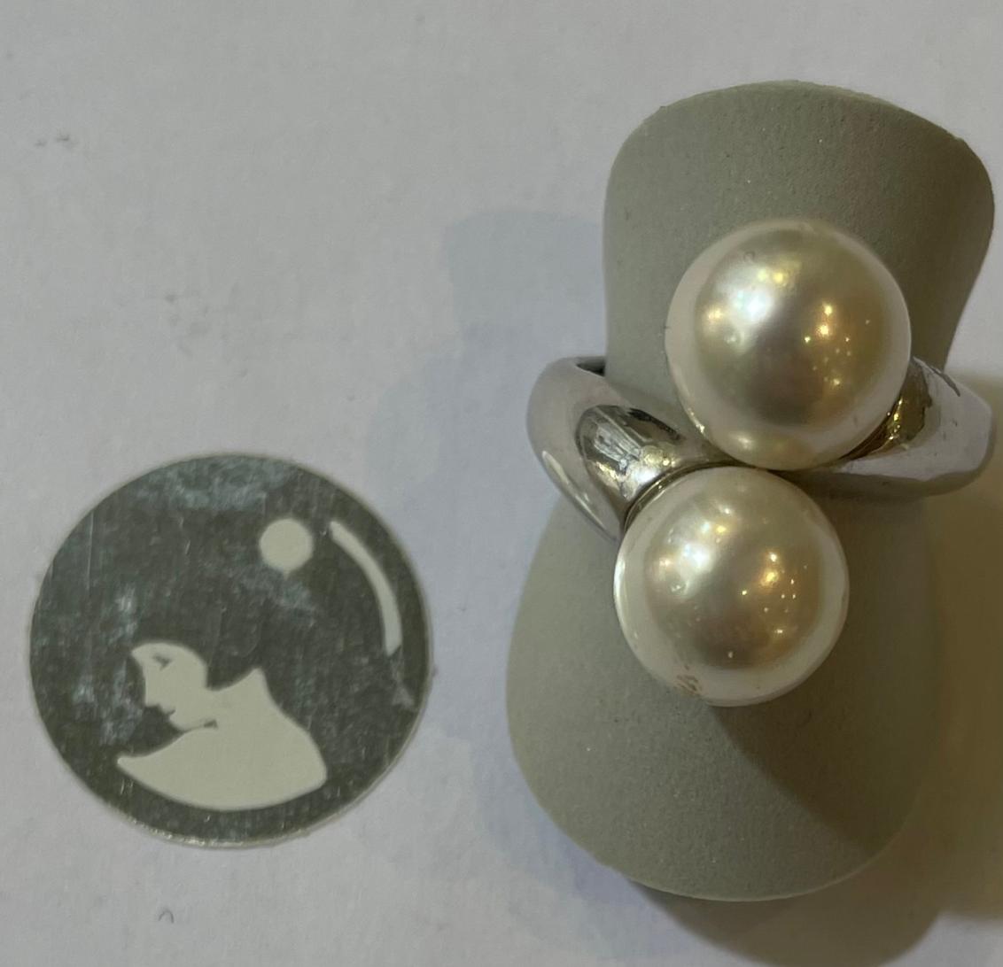 BAGUE ARGENT 925°% TOI et MOI PERLES de BOHEME qualité STH