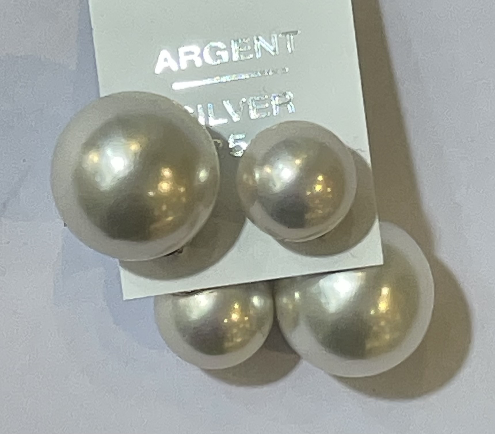 BO DUO SILVER STUDS FRESH WATER PEARLS BUTTONS08&12mm