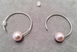 CREOLES ARGENT 925°% N°14 PERLES de BOHEME BOULES 08mm BLANC CREME