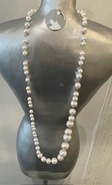 COLLIER 65cm FIL de PERLES de BOHEME STH dégradé de14 à 06mm Sans Fermoir