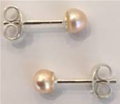 PUCES ARGENT BOUTONS 3/4 de 04mm PERLES EAU DOUCE ROSE PECHE