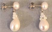 PUCES ARGENT 925 BOUTONS 06mm+BAGUE+POIRES N°3 PERLES EAU DOUCE
