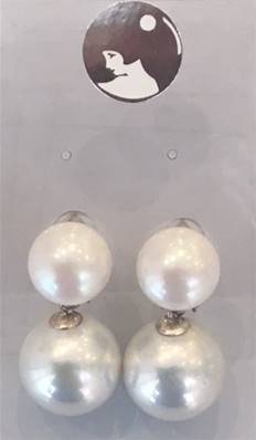 CLIPS ARGENT BOUTONS 10mm+BOULES 16mm PERLES IRISEES