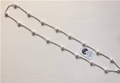 COLLIER CHAINE ARGENT SAN65cm +17 PERLES EAU DOUCE 