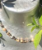 COLLIER 45cm PERLES IRISES MULTI BRONZE