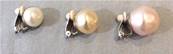 CLIPS ARGENT PERLES IRISEES BOULES BAROQUES 10mm GRIS BLEUTE