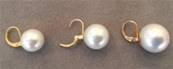 DORMEUSES CATALANES ARGENT DORE PERLES IRISEES BOULES 16mm BLANC