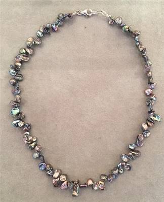 COLLIER PERLES EAU DOUCE KESHIS 40cm couleur TAHITI