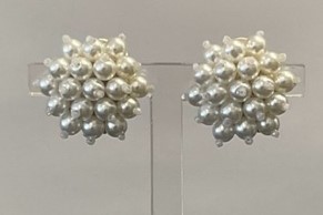 CLIPS PLAQUE OR - BO/911.4.20 RESILLE de PERLES UREA BLANCHES 04mm