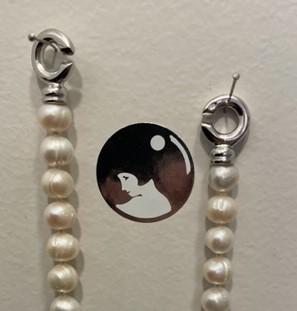 COLLIER PERLES EAU DOUCE 07/08mm 90cm NDS FERMOIR TOI et MOI ARGENT RHODIEARGENT