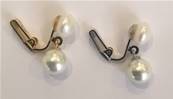 CLIPS BABY PLAQUE OR BOUTONS NAT 06mm + BOULES 08mm PERLES de BOHEME qualité STH BLANC