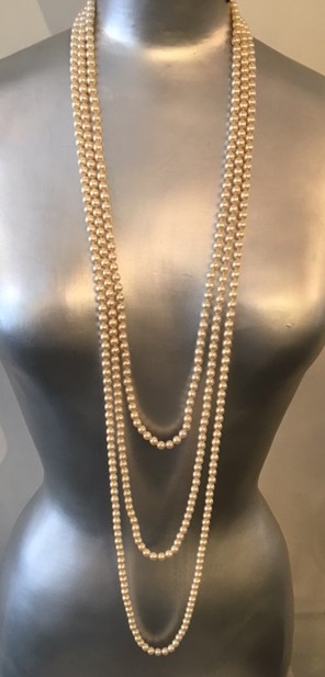 COLLIER  120cm SAUTOIR PERLES de BOHEME de qualité STH 06m.Enfilage avec des noeuds. Fermoir ARGENT 925°%