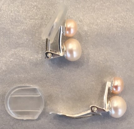 CLIPS DOUBLES AG BI PERLES EAU DOUCE BOUTONS 06mmROSE&08mmBLANC                 mm BICOLOR ROSE BLANC