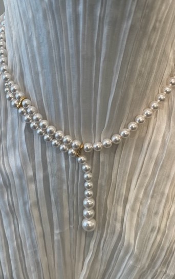 COLLIER 40m en Y 40cm PERLES de BOHEME de qualité STH 1/2 Dble + Y en chute AD 