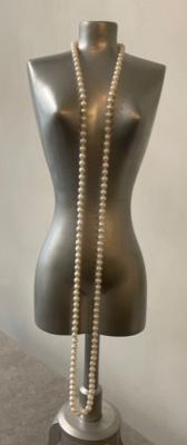 COLLIER 80cm PERLES EAU DOUCE 05/0,6mm avec noeuds FERMOIR ARGENT 