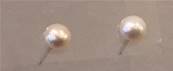 PUCES ARGENT BOUTONS 3/4 de 04mm PERLES EAU DOUCE BLANC