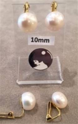 BABY CLIPS FRESH WATER WHITE CREAM PEARLS BUTTONS 10mm
