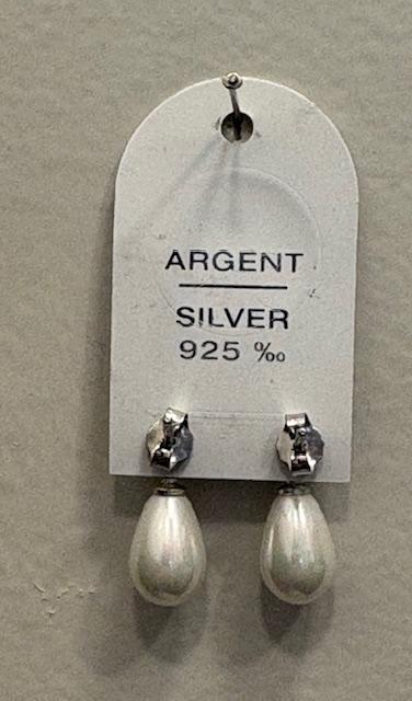 PUCES ARGENT RHODIE ZIRCONS 04mm + POIRES 07x10mm PPL