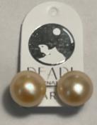 PUCES ARGENT BOUTONS 3/4 de 11mm PERLES EAU DOUCE ROSE PECHE