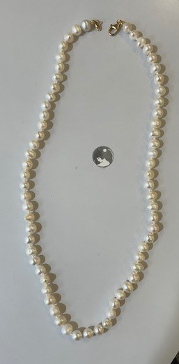 COLLIER 50cm PERLES EAU DOUCE 07/08mm avec Noeuds FERMOIR AD