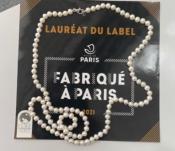 COLLIER PERLES EAU DOUCE 07/08mm 90cm NDS FERMOIR TOI et MOI ARGENT RHODIEARGENT