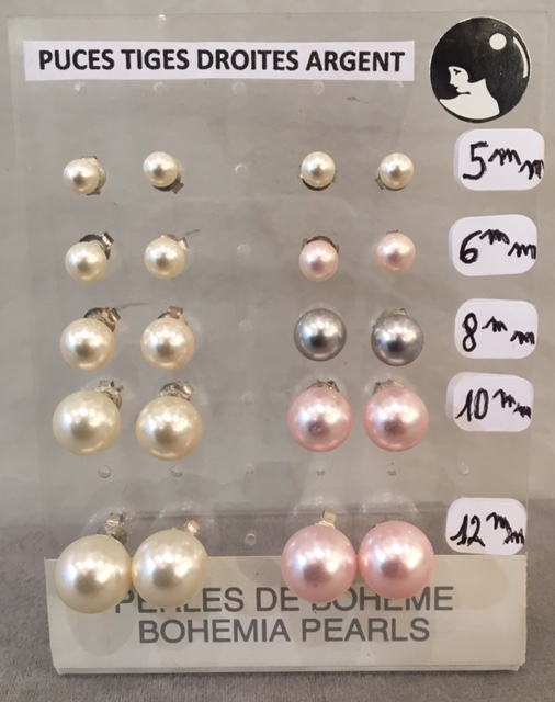 PUCES ARGENT 925°% PERLES IRISEES BOULES BAROQUES 10mm GRIS BO/1010BARGRIS